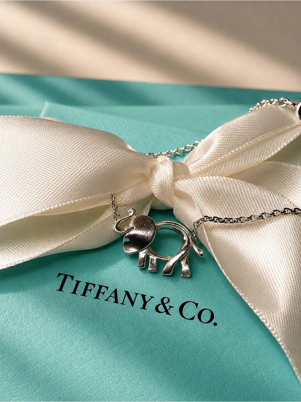Tiffany & Co Elephant Bracelet w/ Green Stone